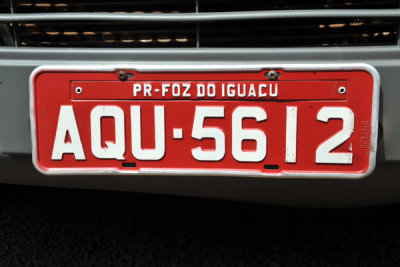 Brazil License Plate (red) - Paraná - Foz do Iguaçu