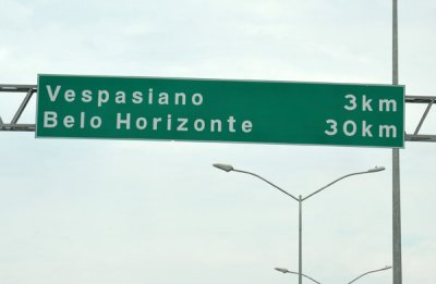 On the road from Confins Airport to the city of Belo Horizontch (sic)