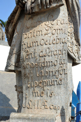 Detail of the scroll held by the Prophet Isaiah