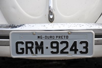 Brazil License Plate - Ouro Preto, Minas Gerais (MG)