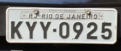 Brazil license plate - Rio de Janeiro