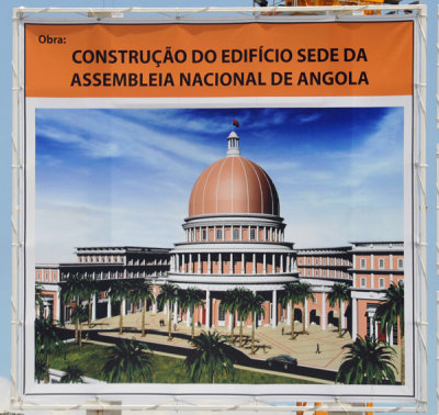 Artists drawing of the new National Assembly of Angola under construction in Luanda