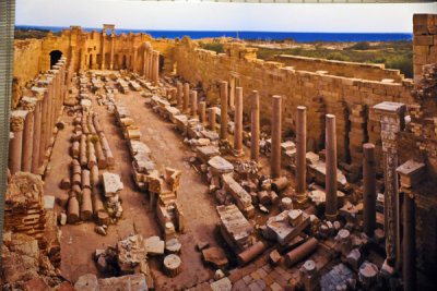 View of the Severan Basilica at Leptis Magna if you go up the closed stairs