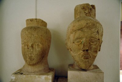 Carved heads from the Phoenician/Punic era