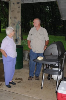 Gloria and Jeff at the grill