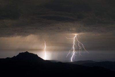 Lightning east of Haypress Valley 01 Aug 2009
