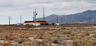 Union Pacific locomotives idling at Burmester, Utah