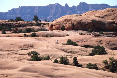 Two cyclists on the practice loop of the Slickrock Bike Trail