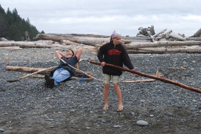 Two ways of handling sticks