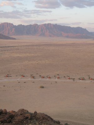 looking down at our camp