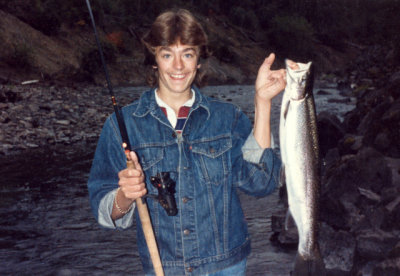 Brother Tim With His First Collawash River Steelhead