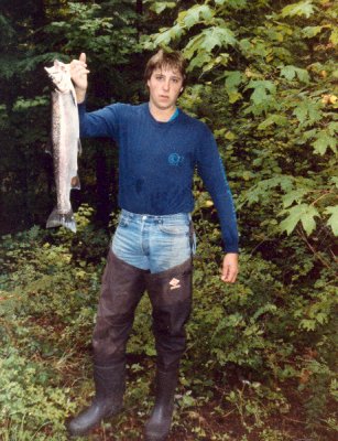 Dave Holding Up A Nice Summer Steelhead