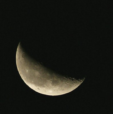 Waning Crescent Sony Alpha 300 Tamron 70-300mm Lens Early Morning Sept 13th 2009