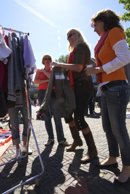 The ladies selling childrens clothes