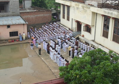 Agra, school morning ceremony