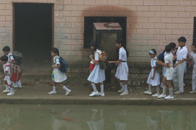Agra, school morning ceremony