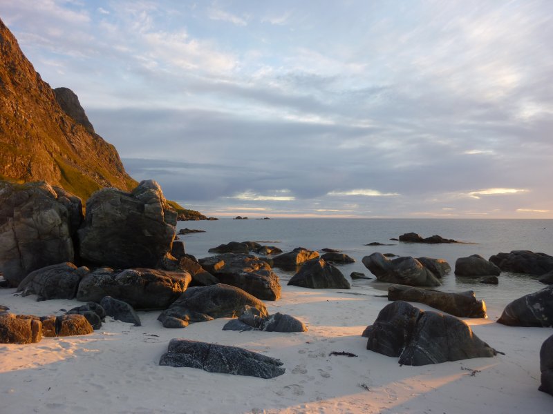 Some rocks at dusk
