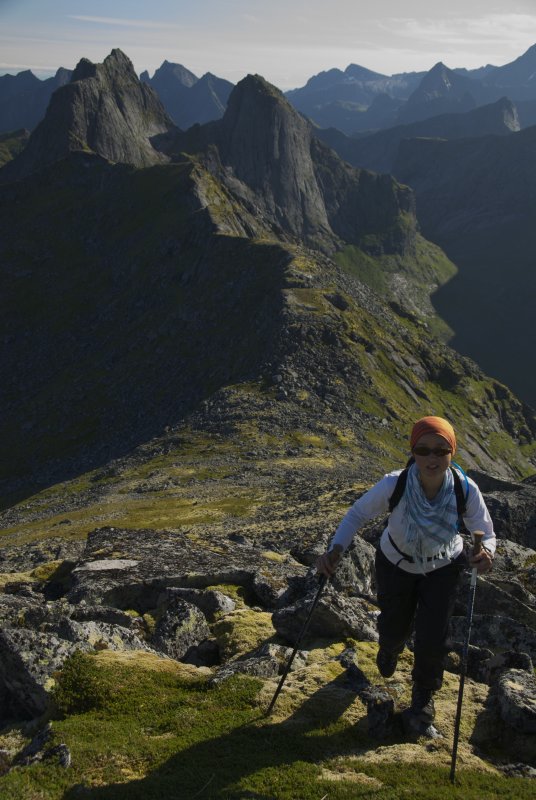 Going up the South ridge fo Branntuva
