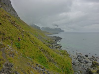 Hiking along the North coast of Vaeroy