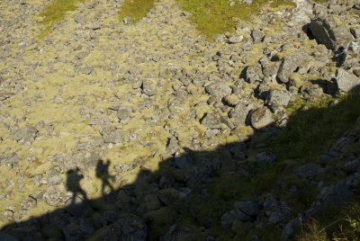 Hiking to the col above Kvalvika beach