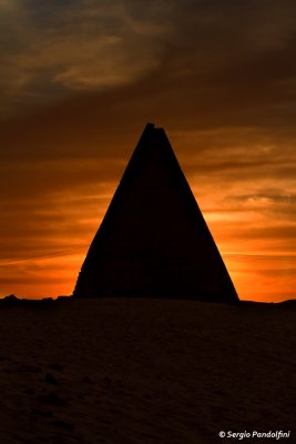 Sunset on Kushitic dynasty Pyramids south of Jebel Barkal - Karima