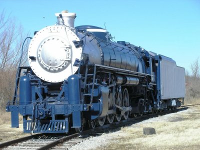Frisco 4-8-4 #4500, in process of cosmetic preservation