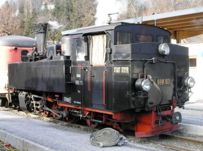 Santa Claus steam train ready to leave