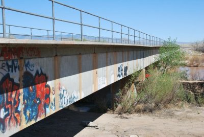 the south side concrete bridge over the Rio Grande