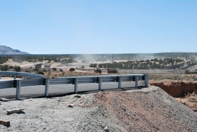 big trucks and a new access road