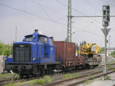 work train - replacing catenary between Weilheim and Tutzing