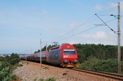 Oslo-bound long-distance train on the coast south of Stavanger