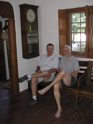 Alain and Michael on the depot bench