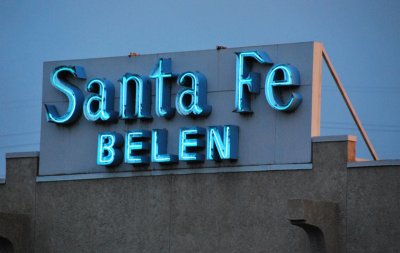 Santa Fe neon at dusk