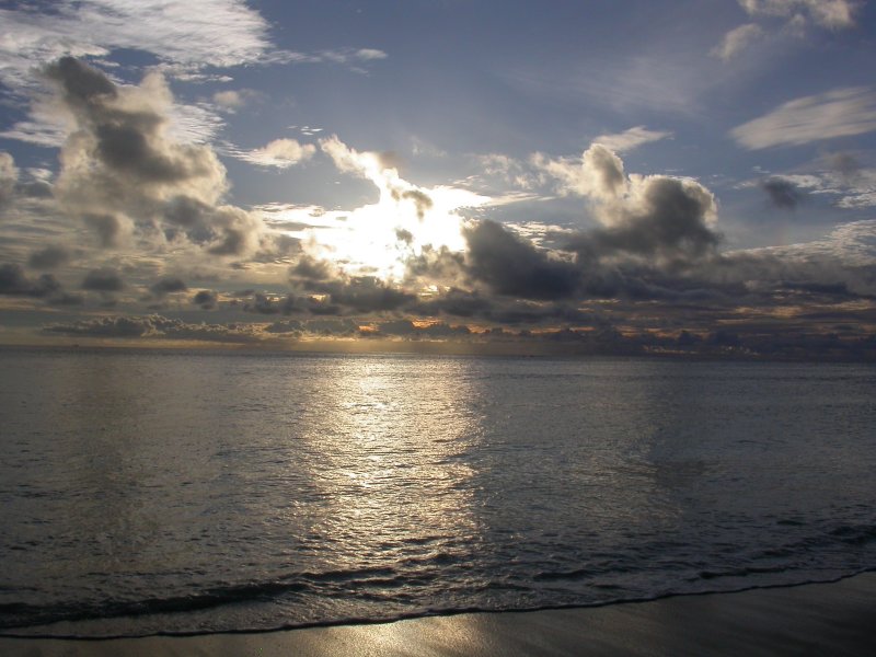 Sunset over Indian Ocean, Praslin, Seychelles.