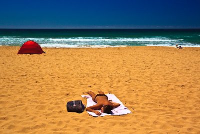 Sunbaker on Warriewood Beach