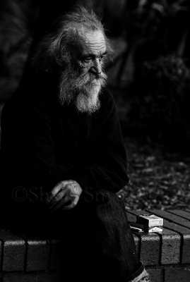 Pensive elderly man