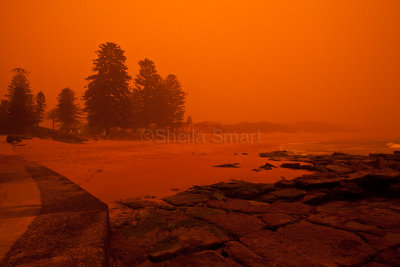 Avalon Beach in red dust storm