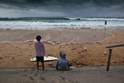 Manly storm with teenagers