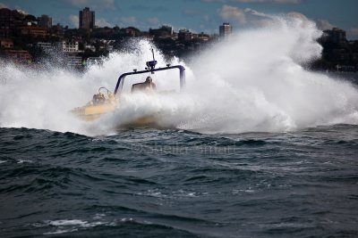 Tourist jetboat on Sydney Harbour