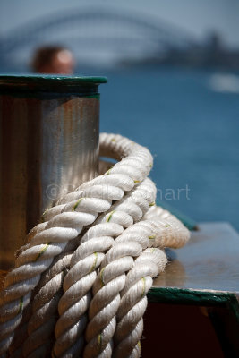 Ropes on ferry on Sydney Harbour