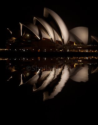 Sydney Opera House reflection at night