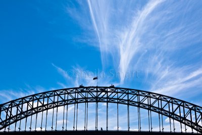 Sydney Harbour Bridge with cirrus clouds
