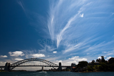 Sydney Harbour with cirrus clouds