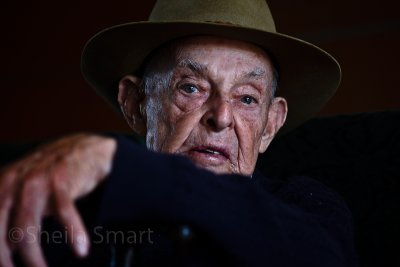 Man in akubra on ferry