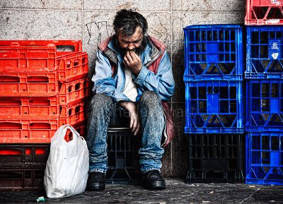 Man with crates