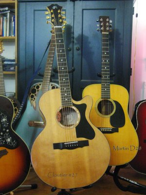 1993 Cloutier  (#27) Guitar  and 1971 Martin D 28 Guitar Willa Dios.  All rights reserved.