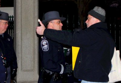 Phil Wilayto negotiates with VA Capitol Police