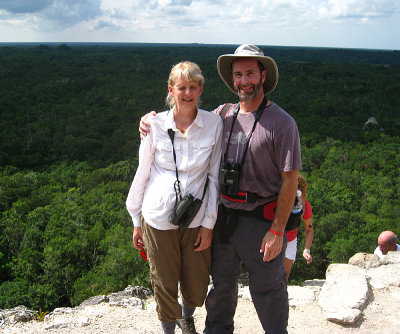 Julie & Tom atop the Coba ruins