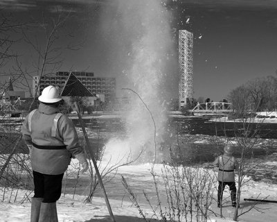 Ice Blasting on the Rideau River