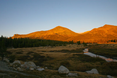 Alpenglow, Mts Dana and Gibbs, Dana Meadows, Yosemite Natl Park, CA